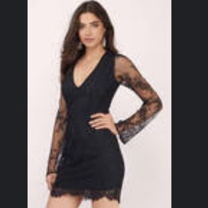 Tobi Lace body con dress with corset tie